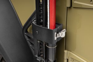 Jeep Wrangler JKU Jack Mount - Front - Go Rhino - Hi-Lift - Textured Black - `07-`18